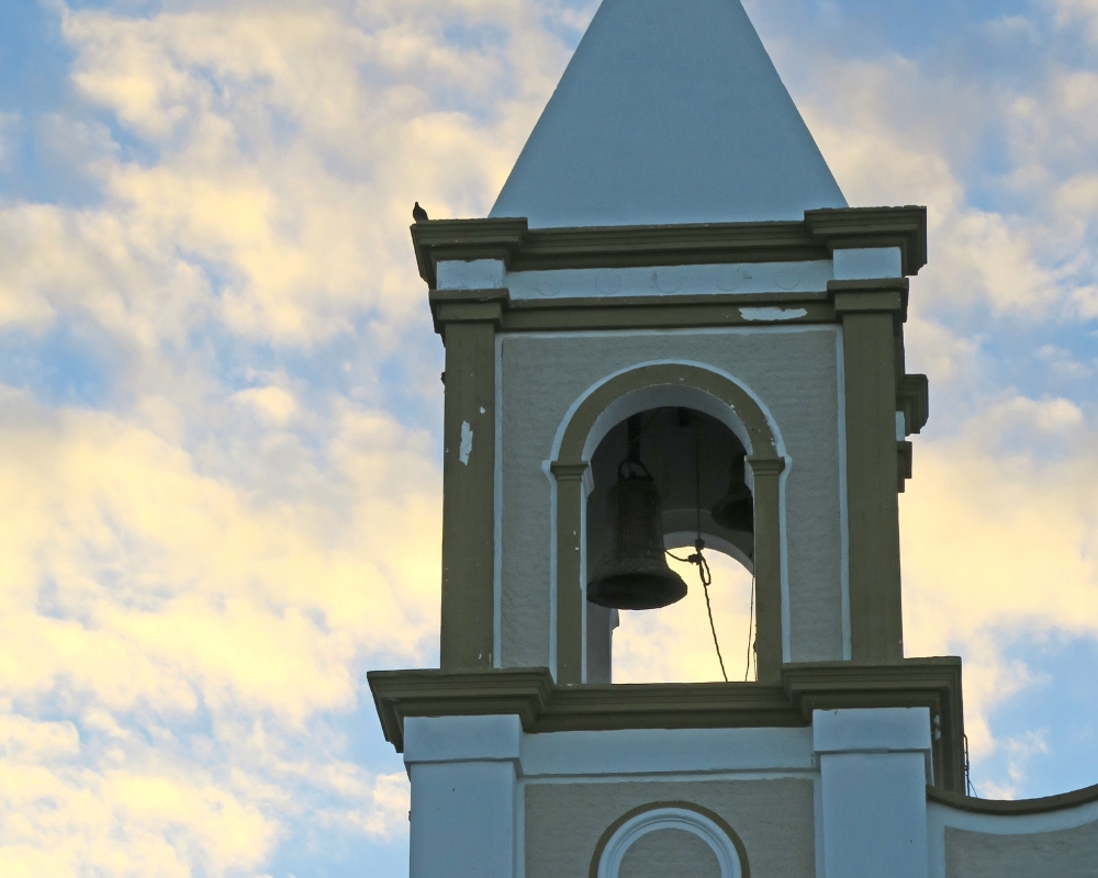 The church's bell tower
