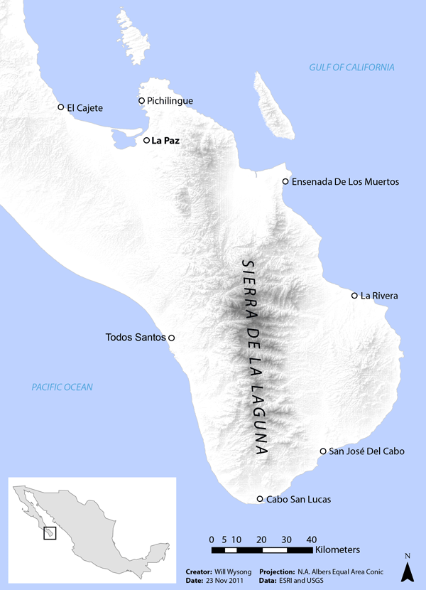 Sierra de la laguna illustration map