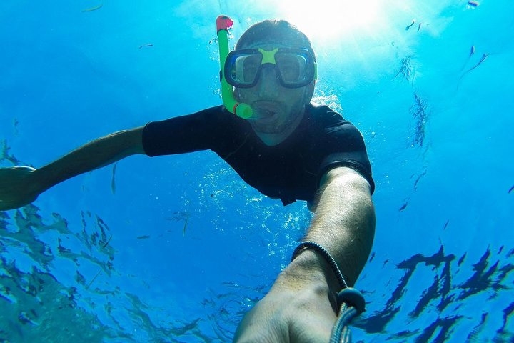 Cabo snorkeler underwater selfie