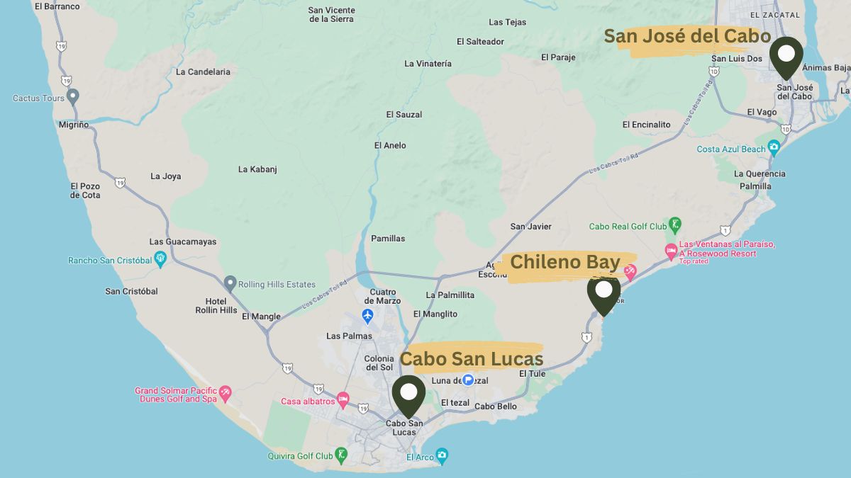 Where is Chileno Bay Cabo map